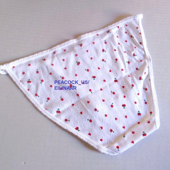 Victoria Secret PINK 100% Cotton String Bikini Panty White Red Cherry Hearts nwt - Picture 5 of 8